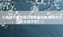 云南将开展地质灾害隐患排查 确保民众安全减少伤亡(2)