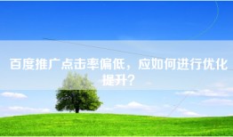 百度推广点击率偏低，应如何进行优化提升？