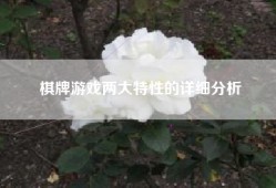 棋牌游戏两大特性的详细分析