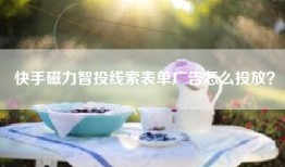 快手磁力智投线索表单广告怎么投放？