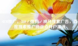 SEM推广，360／搜狗／神马搜索广告，百度搜索推广高返点开户渠道