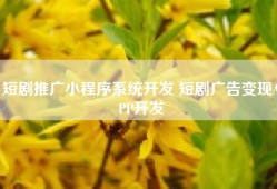短剧推广小程序系统开发 短剧广告变现APP开发