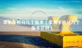 苹果手机分几个版本（苹果手机分几个版本区别）