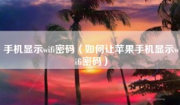 手机显示wifi密码（如何让苹果手机显示wifi密码）