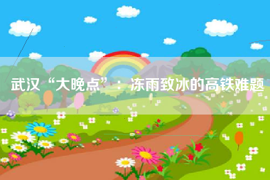 武汉“大晚点”：冻雨致冰的高铁难题