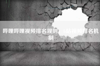 哔哩哔哩视频排名规则，b站视频排名机制
