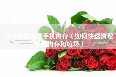 如何快速清理手机内存（如何快速清理手机内存和垃圾）